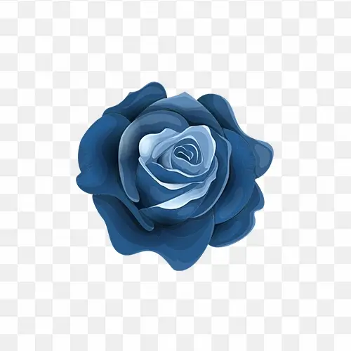 Watercolour blue rose flower png